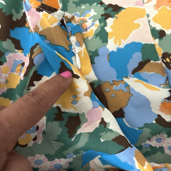 Missoni Abitto V-Neck Ruched Mini Dress Floral Sleeveless 46/12 Ruffle $520 NWOT - Picture 9 of 11